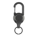 Carabina com cordão retrátil Carretel com cabo de aço 12,3 x 4 cm 60 cm Pendurador retrátil resistente Fixação segura de utensílios 2