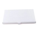Carcasă metalică pentru cărți de vizită și carduri din oțel inoxidabil Capac rabatabil Profil subțire 0,7 cm Suprafață periată Dimensiune 9,3 x 5,7 cm 6
