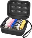 Carcasă neagră pentru unități flash USB și carduri SD, organizator portabil cu compartimente, carcasă de călătorie protectoare pentru suporturi media digitale și carduri de memorie 7
