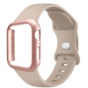 Carcasa pentru ceasuri PC + brățară din silicon pentru Apple Watch 38 mm Set de protecție superioară carcasă rigidă și curea moale 15