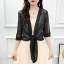 Cardigan brilhante feminino P1585 1