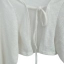 Cardigan d'été pour femme à manches longues et à nouer avec des cordons Pull léger uni en acétate, polyester et viscose Haut élégant 3