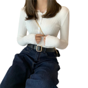 Cardigan da donna in cotone e poliestere con chiusura a bottoni a metà Collo rotondo Maglione a maniche lunghe Taglia universale 12