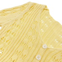 Cardigan da donna in maglia con scollo a V Maglione monocolore con bottoni e maniche ampie Cardigan elegante e alla moda in poliestere e cotone 2