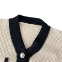 Cardigan damă cu dungi și mânecă lungă din acetat Pulover elegant cu nasturi și buzunare pe piept Mărime universală Stil damă la modă 2