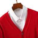 Cárdigan de hombre con cierre de botones y escote en V de manga larga suéter de punto liso moda casual elegante nylon poliéster varios colores 5