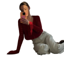 Cárdigan de punto para mujer con escote en V Suéter de un solo color con botones y mangas acampanadas Suéter de moda elegante Poliéster y algodón 21