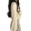 Cardigan de vară pentru femei cu mâneci lungi și legare cu șnur Pulover ușor din acetat, poliester și viscoză Top elegant de exterior 12