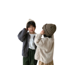 Cardigan en tricot pour enfants, pull en laine épaisse à boutons, manteau rétro en chanvre pour garçons et filles, pull uni d'automne et d'hiver, différentes couleurs 9