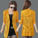 Cardigan feminino com capuz em malha 1