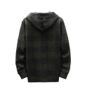 Cardigan invernale da uomo a quadri con cappuccio e zip Maglione caldo e stiloso con maniche lunghe Abbigliamento autunnale e invernale 13