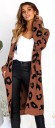 Cardigan lungo da donna con motivo leopardato 10