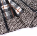Cárdigan masculino com fecho éclair e gola alta Suéter elegante de uma só cor para homens Casaco de malha para outono e inverno 9