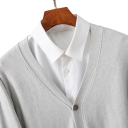 Cárdigan masculino de abertura com decote em V de Manga Longa Suéter de malha de uma só cor Moda casual elegante Nylon Poliéster Várias cores 9