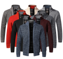 Cardigan pour homme zippé avec col roulé Pull élégant uni pour hommes Veste tricotée automne hiver Polyester Différentes couleurs 5