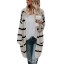 Cardigan tricotat cu dungi pentru femei A2273 1