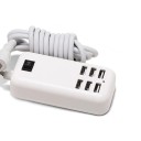 Cargador con cable flexible 6 puertos USB 1