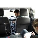 Cargador de coche con 4 puertos USB para asientos delanteros y traseros Carga rápida Quick Charge 3.0 Potencia de 60 W Cable de 1,5 m Clip 3