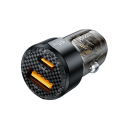 Cargador de coche de carga rápida de 60 W, USB A y USB C, ranura para encendedor de cigarrillos, 12-24 V, 3 A, compatible con PD para teléfono móvil 2