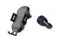 Cargador inalámbrico para coche 10 W con soporte para teléfono móvil Adaptador de encendedor de 18 W con dos puertos USB Quick Charge 3.0 2