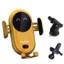 Cargador inalámbrico rápido de 30 W para coche con sensor de infrarrojos, sujeción automática, ventosa y clip, QC3.0, soporte giratorio, Micro USB en el set. 10