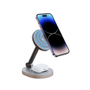Cargador inalámbrico rápido magnético 2 en 1 de 100 W, estación de carga plegable con cable tipo C y almohadilla de silicona con indicador de carga. 3