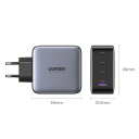 Cargador rápido 4 en 1 de 100 W, 3 puertos USB C y 1 puerto USB A GaN con enchufe UE, cargador USB PD para portátiles, tabletas, teléfonos, cargador rápido multipuerto. 6
