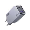 Cargador rápido de 100 W con enchufe UE, 2 USB C y 1 USB A GaN PD QC 4.0 3.0 + cable USB C dual, cargador de teléfono de 2 m, carga rápida 6