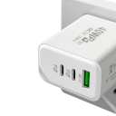 Cargador rápido de 40 W con 3 puertos 2x USB C y USB A PD con enchufe UE Adaptador de corriente QC 3.0 Carga rápida para teléfonos tabletas portátiles 2