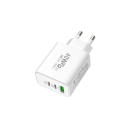 Cargador rápido de 40 W con 3 puertos 2x USB C y USB A PD con enchufe UE Adaptador de corriente QC 3.0 Carga rápida para teléfonos tabletas portátiles 5