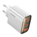Cargador rápido de 40 W con 3 puertos USB A y 2 puertos USB C, cargador con enchufe GaN UE, adaptador de corriente USB QC 4.0 PD, carga rápida y transferencia de datos. 8