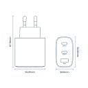 Cargador rápido de 40 W con 3 puertos USB A y 2 puertos USB C, cargador con enchufe GaN UE, adaptador de corriente USB QC 4.0 PD, carga rápida y transferencia de datos. 5