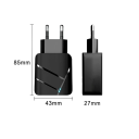Cargador rápido de 40 W con puertos USB C y USB A Adaptador de enchufe UE Cargador de carga rápida PD y QC 3.0 Cargador de red 12 V/2,1 A 5