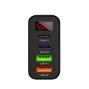 Cargador rápido de 45 W, 2 puertos USB C y 2 puertos USB A con adaptador de enchufe UE y pantalla digital PD QC 3.0, cargador de viaje de 4 puertos para teléfono y tableta. 2