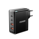 Cargador rápido GaN de 100 W con 4 puertos (2 USB C y 2 USB A), adaptador de corriente de viaje PD QC 4.0 3.0 con enchufe europeo para varios dispositivos. 4