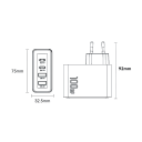 Cargador rápido GaN de 100 W con 4 puertos (2 USB C y 2 USB A), adaptador de corriente de viaje PD QC 4.0 3.0 con enchufe europeo para varios dispositivos. 5