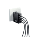 Cargador rápido GaN de 100 W con 4 puertos (2 USB C y 2 USB A), adaptador de corriente de viaje PD QC 4.0 3.0 con enchufe europeo para varios dispositivos. 6