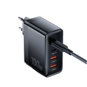 Cargador rápido GaN de 100 W con 4 puertos (2 USB C y 2 USB A), adaptador de corriente de viaje PD QC 4.0 3.0 con enchufe europeo para varios dispositivos. 8