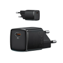 Cargador rápido GaN de 30 W, USB C PD3.1, enchufe UE, 20 V, 3 A, QC3.0, tipo C, carga ultrarrápida, amplio voltaje, 110-240 V, fuente 5