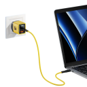 Cargador rápido GaN de 35 W con pantalla LED, enchufe UE, carga dispositivos simultáneamente, puertos USB C y USB A, adaptador universal QC3.0 PD 5 V 2