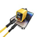 Cargador rápido GaN de 35 W con pantalla LED, enchufe UE, carga dispositivos simultáneamente, puertos USB C y USB A, adaptador universal QC3.0 PD 5 V 9