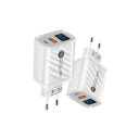 Cargador USB de carga rápida de 20 W con pantalla LED, puertos USB C y USB A, adaptador PD 5 V UE, carga rápida para teléfono y tableta. 3