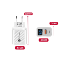 Cargador USB de carga rápida de 20 W con pantalla LED, puertos USB C y USB A, adaptador PD 5 V UE, carga rápida para teléfono y tableta. 4