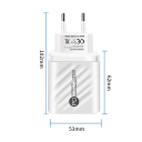 Cargador USB de carga rápida de 20 W con pantalla LED, puertos USB C y USB A, adaptador PD 5 V UE, carga rápida para teléfono y tableta. 7