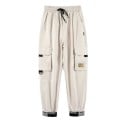 Cargo jogger broek met elastische taille en koord Grote zakken met klep op de dijen Zijzakken Aangetrokken pijpen bij de enkels 5