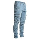 Cargojeans voor heren Slim fit Elastisch Meerdere zakken Gewassen look Casual broek voor dagelijks gebruik Comfortabele moderne jeans 3