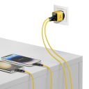 Caricabatterie rapido GaN 35W con display LED spina EU ricarica dispositivi contemporaneamente porte USB C e USB A QC3.0 PD 5V 3A adattatore 4