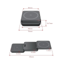 Caricabatterie wireless 3in1 stazione magnetica pieghevole 15W caricabatterie rapido cavo USB A a USB C per la ricarica di telefoni, orologi e cuffie 3