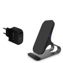 Caricabatterie wireless Qi 10 W con supporto per telefoni cellulari Superficie di ricarica inclinata Base in lega di alluminio Spia luminosa 4