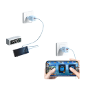 Caricatore rapido adattatore 20W GaN USB C e USB A caricatore a due porte PD QC 3.0 spina EU ricarica rapida compatibile 100–240V 5V 3A 2